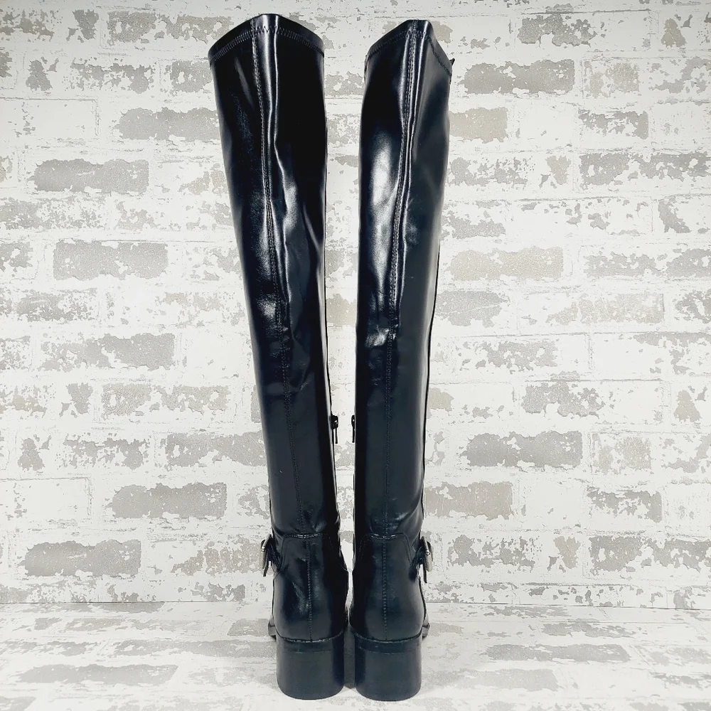 NEW DV by Dolce Vita Elyse Buckle Block Heel Black Over-The-Knee Boot M928 - Picture 6 of 12